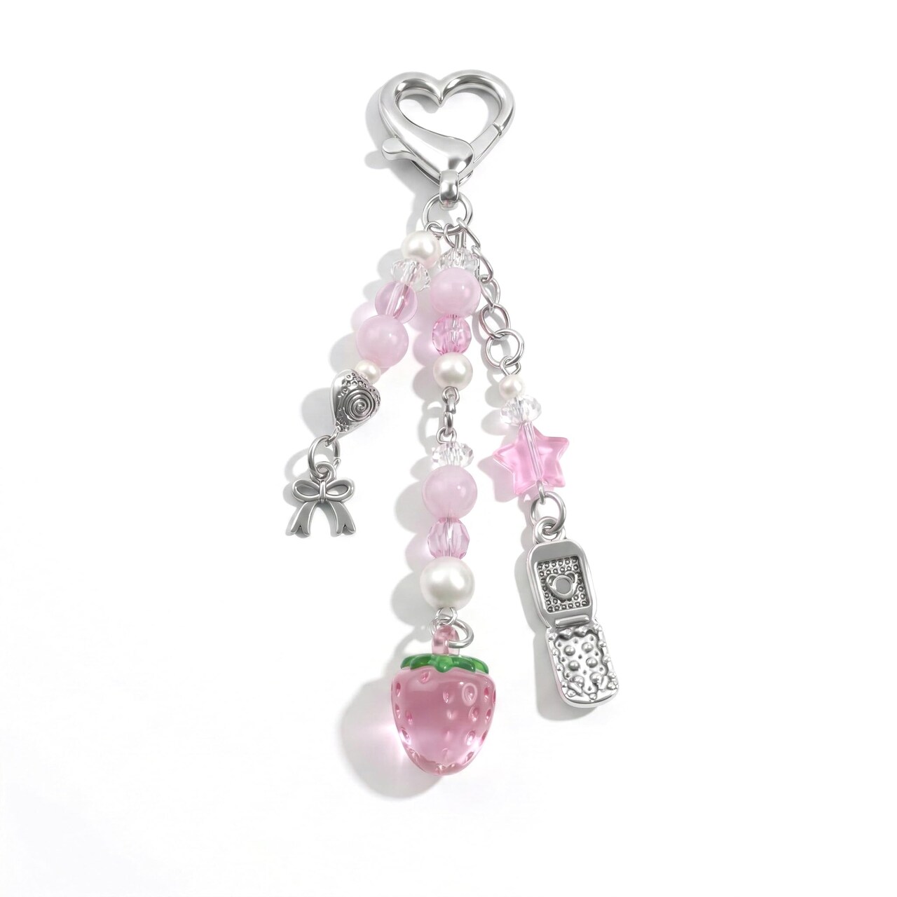Novelty keychains Aesthetic Y2K Keychain Charms Stylish Keychains Accessories for Women Bag Purse Gifts (1x Pink Strawberry)